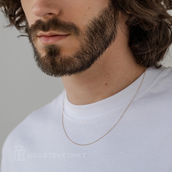 Цепь из желтого золота 585, плетение «Перлина»